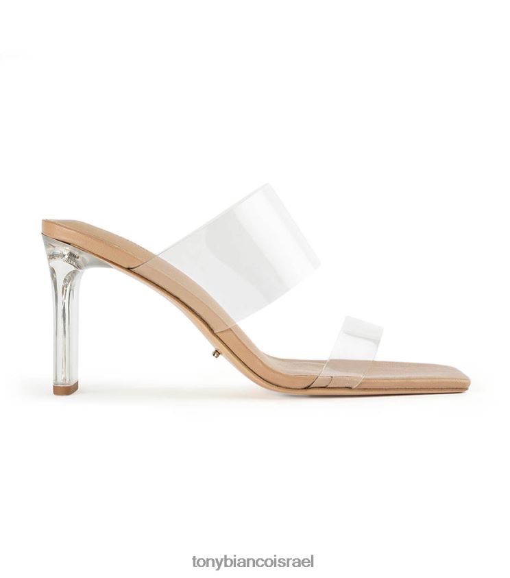 נעלי עקב בלוק | נשים ויניליט שקוף/נאפה לעור Tony Bianco נעלי עקב שיקגו 8BNR8T219